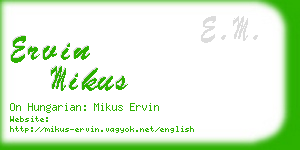ervin mikus business card